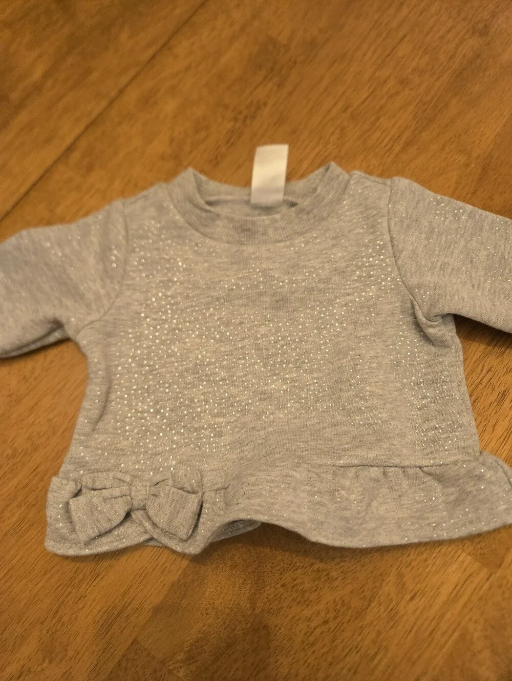 Carter's Light Gray Sparkle Ruffle Sweatshirt with Bow